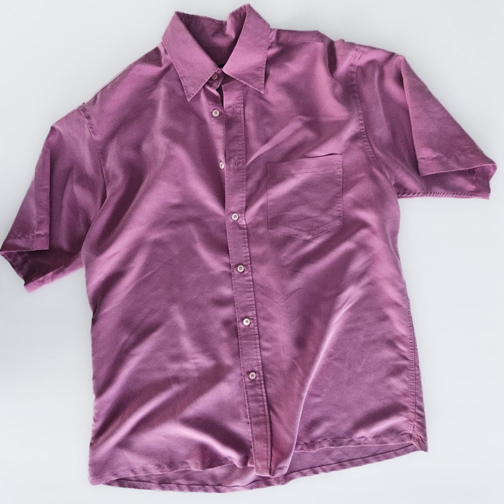 Mens Bugatchi Short Sleeve Button Up Size Large - image 1